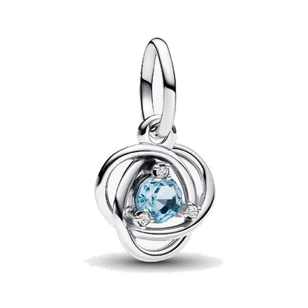Sea Aqua Blue Eternity Circle Dangle Charm
