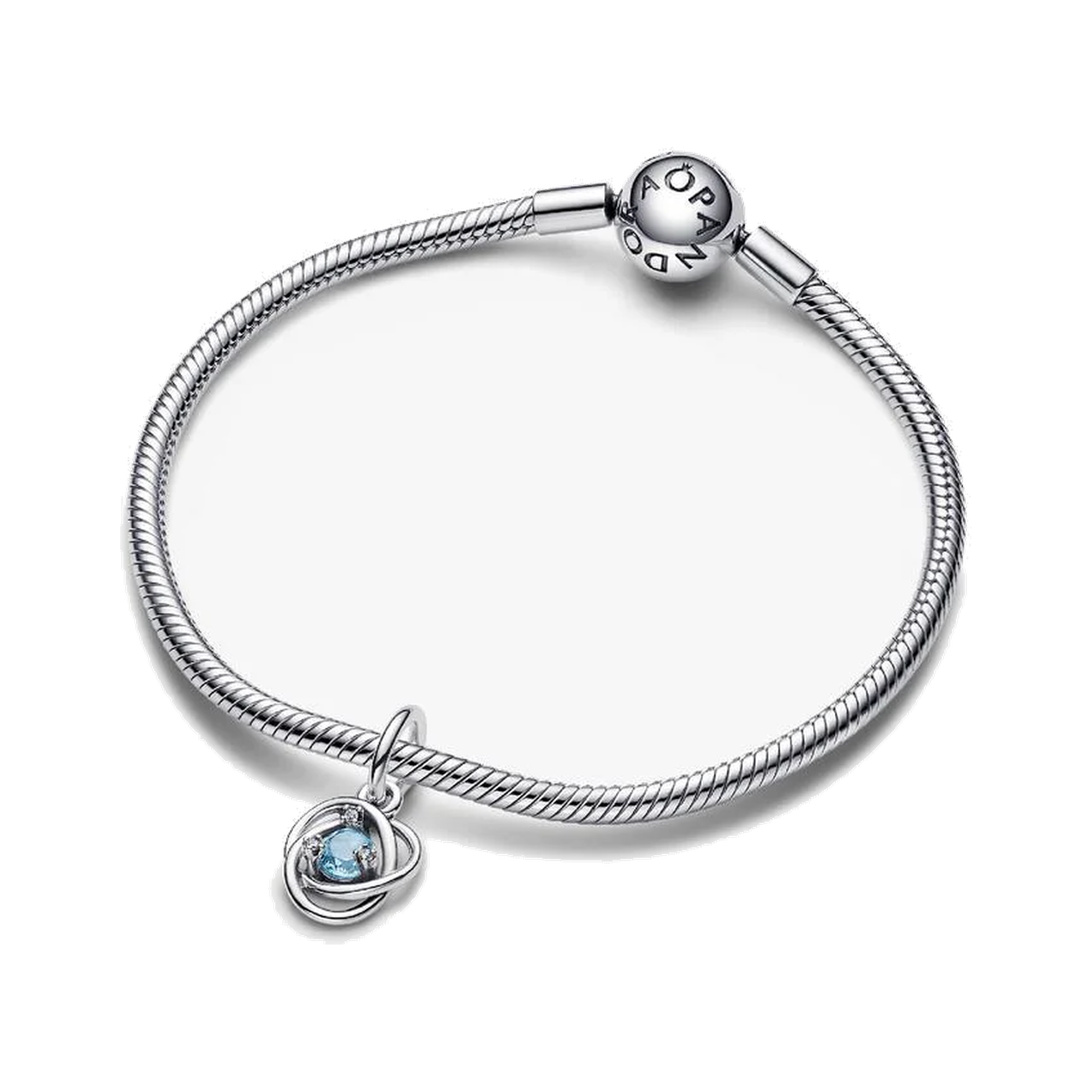 Sea Aqua Blue Eternity Circle Dangle Charm