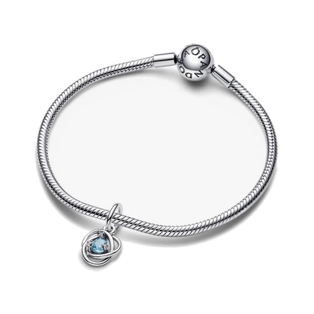 Sea Aqua Blue Eternity Circle Dangle Charm