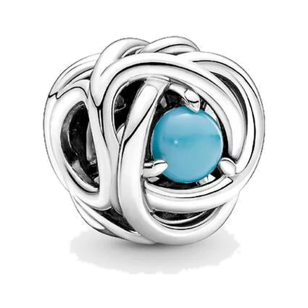 December Turquoise Blue Eternity Circle Charm